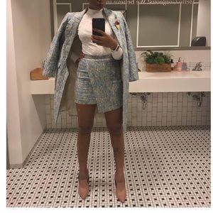 H&M midi beautiful loose fit barcode blue flower print summer effect overcoat